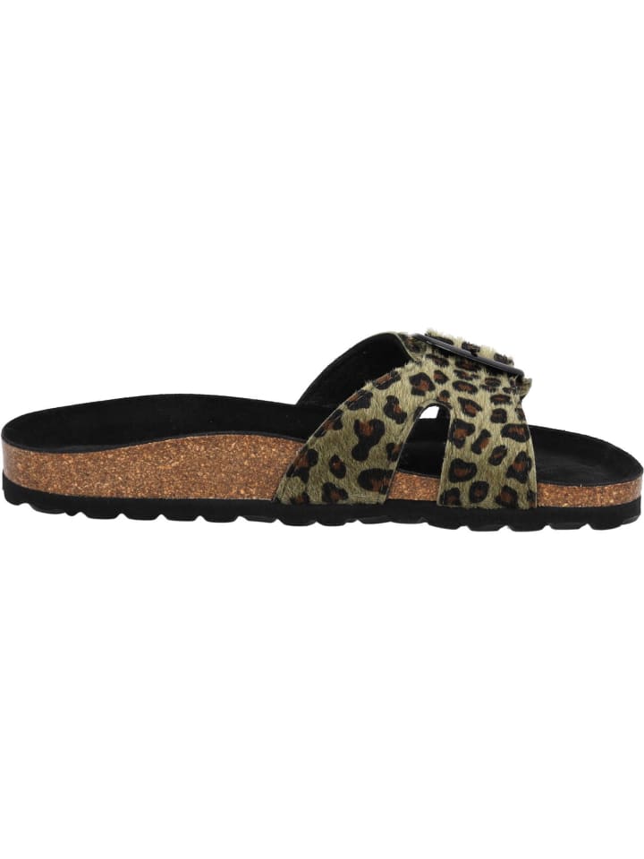 palado Pantoletten in Leo Kaki Grün günstig kaufen