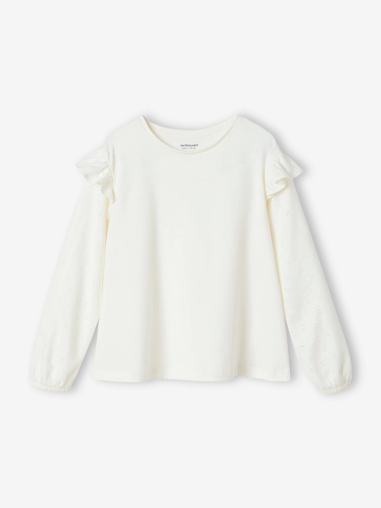 Tee-shirt volanté BASICS fille personnalisable marine