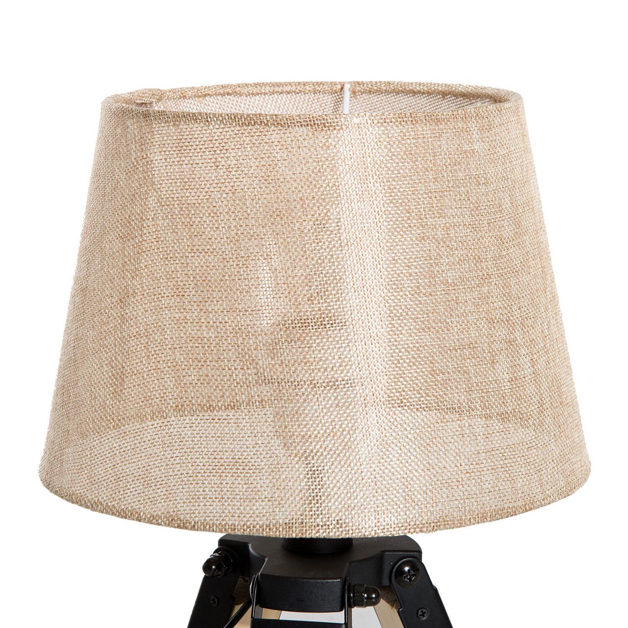 HOMCOM Tischleuchte Tischlampe Nachttischlampe E27 Leinenoptik, Kiefer Polyester, 24x24x45cm (Beige)