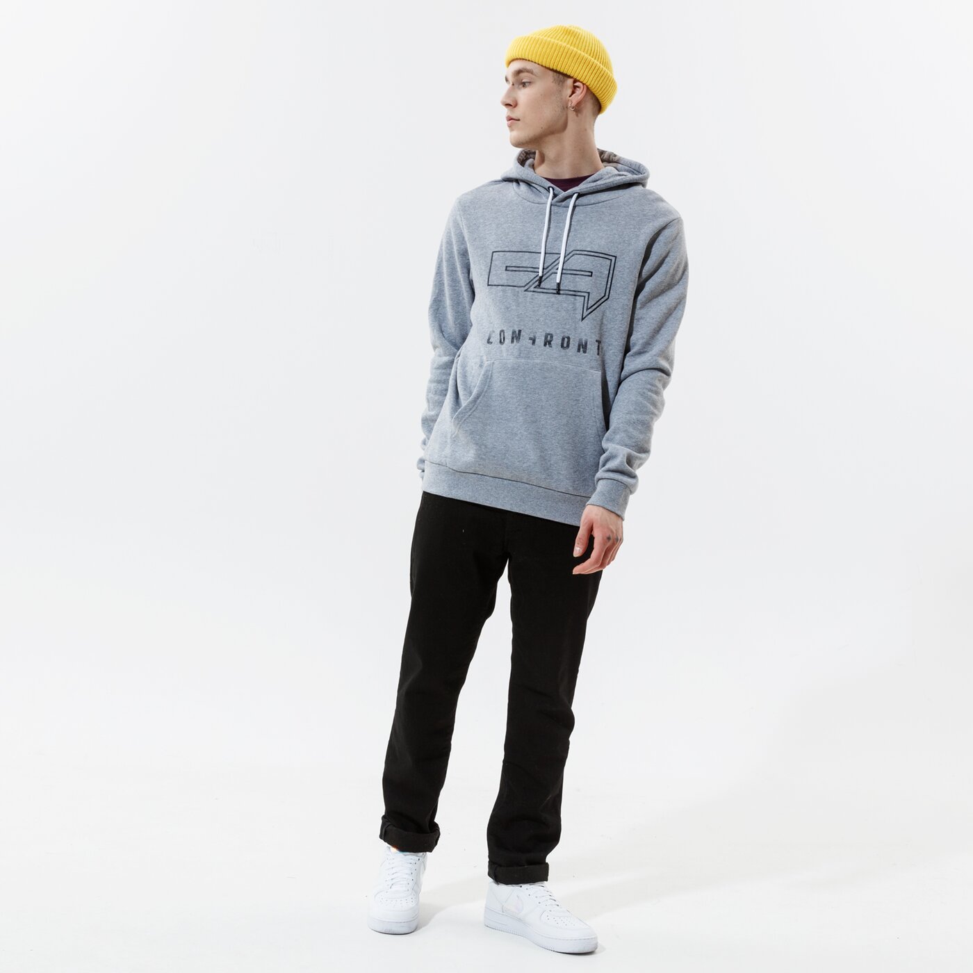 CONFRONT HOODIE LOGO HOODY GREY Grau