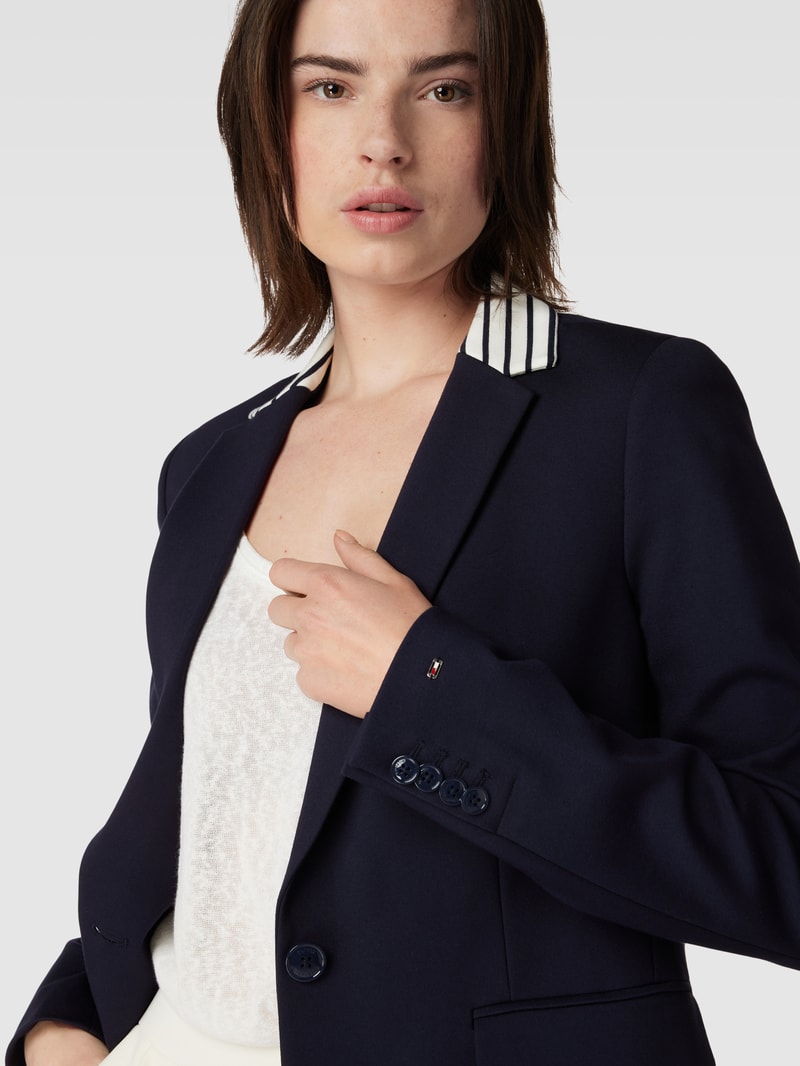 Slim Fit Blazer mit Pattentaschen in marineblau