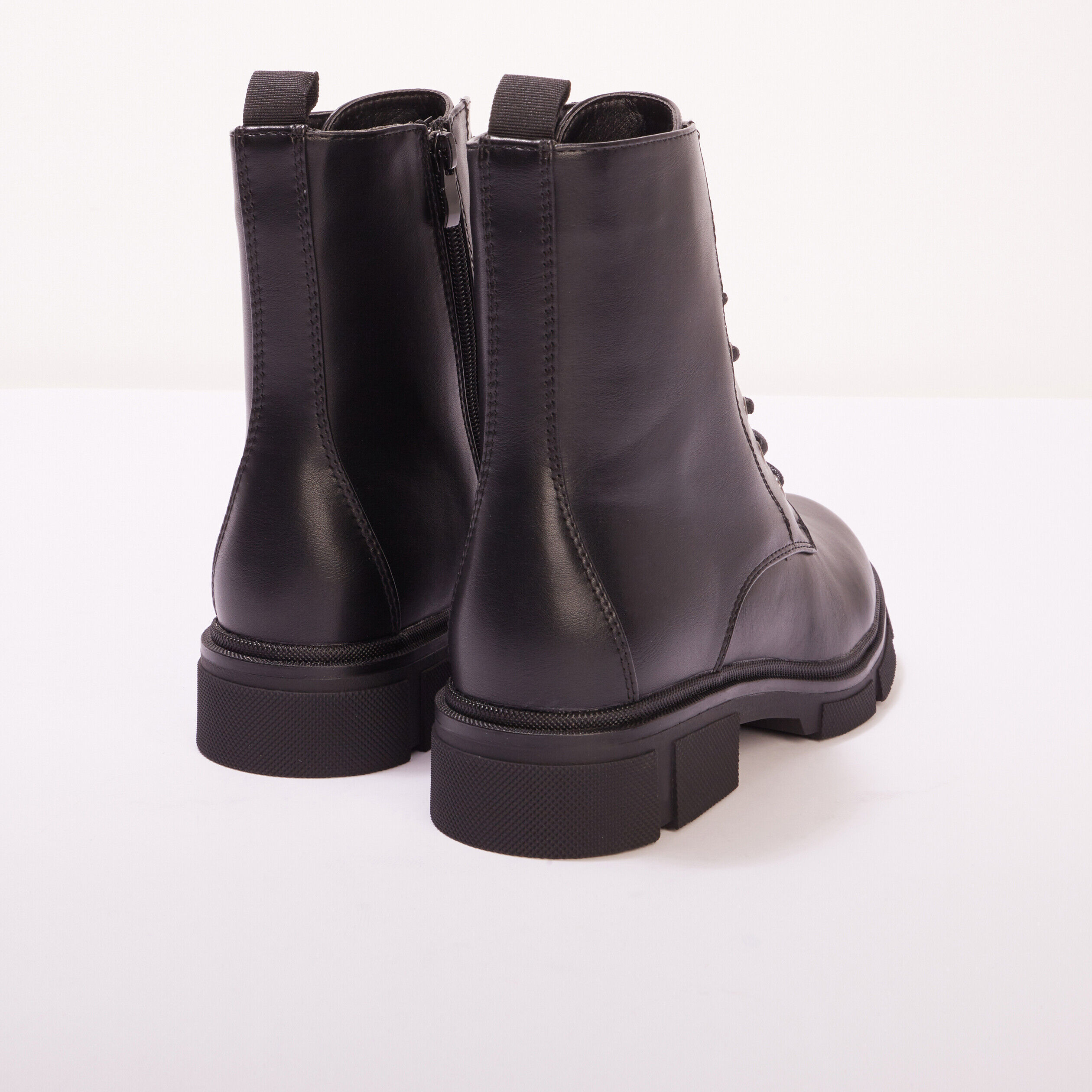 Bottines crantées zippées noir femme | Cache Cache