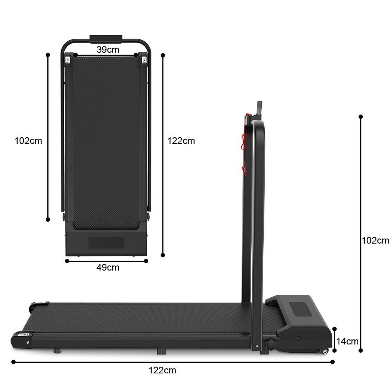 Sinaopus Laufband LB01, 2-in-1 Faltbares Laufband,für zuhause klappbar leise, Fitnessgerät mit LED Display, 1-10KM/H Treadmill