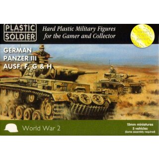 15mm WW2 German Panzer III F,G,H Tank (5)