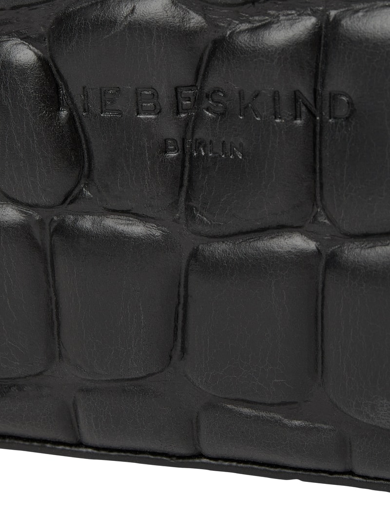 Tote Bag mit Label-Detail Modell 'Kroko' in schwarz