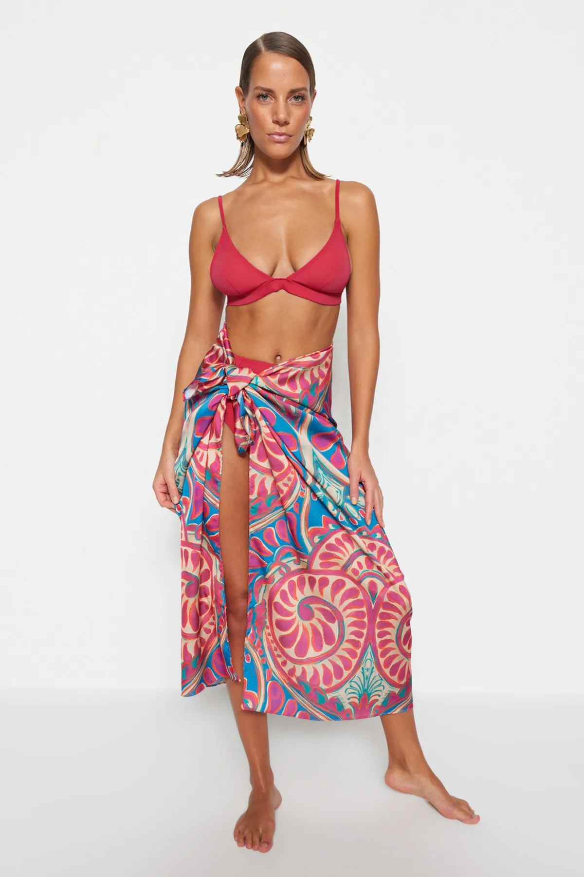 Trendyol Collection  Ethnisch gemusterter, gewebter Maxi-Pareo TBESS23PR00005