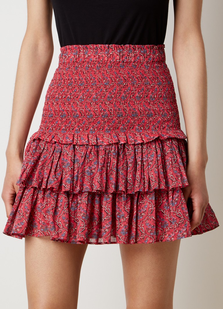 Isabel Marant  Naomi mini plooirok met bloemenprint en smockwerk