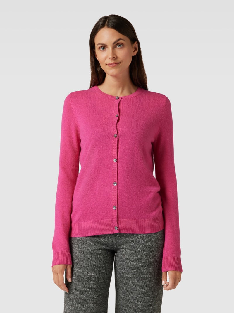 Strickjacke aus Kaschmir mit Knopfleiste in pink