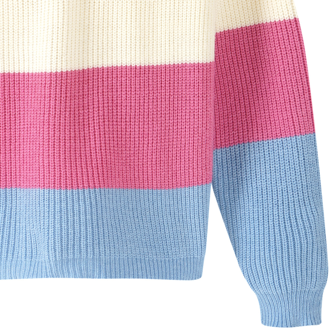 Mädchen Strickpullover mit Farbteilern