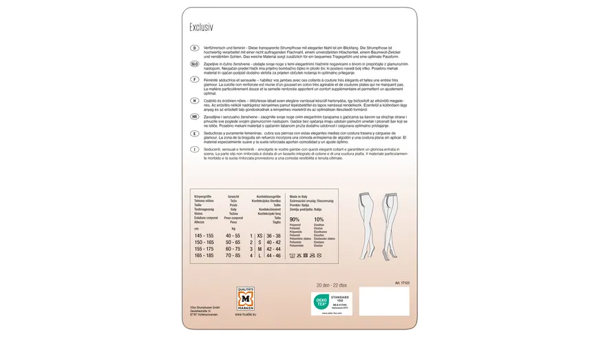 MOVE UP Damen Feinstrumpfhose mit Naht 20 DEN schwarz