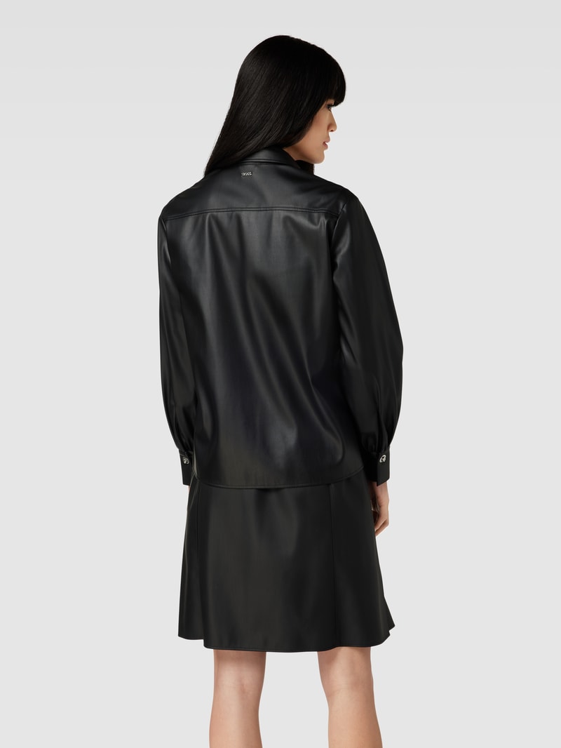 Blazer in Leder-Optik Modell 'Bokasa' in schwarz