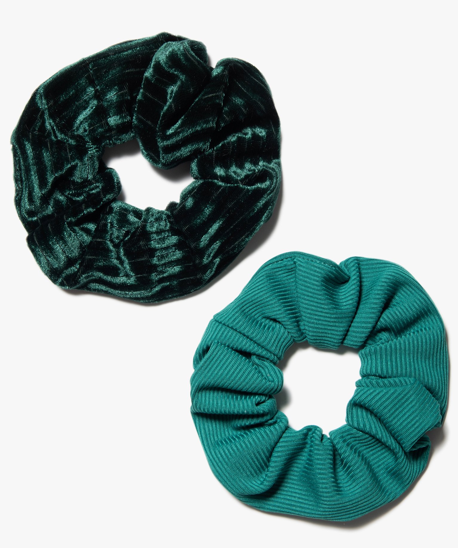 Chouchou femme ctelé (lot de 2) vert | GEMO