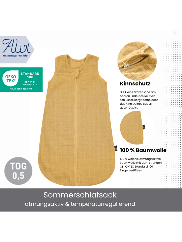 Kinderhaus Blaubär Alvi Mull-Schlafsack TOP in Uni Cornsilk günstig kaufen