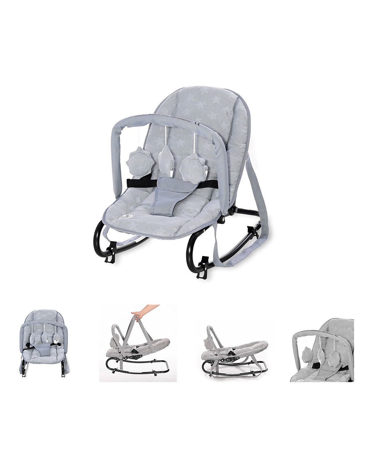 Babywippe Eliza Luxe verstellbare Rückenlehne, Spielbogen, Tragegriffe Babywippen