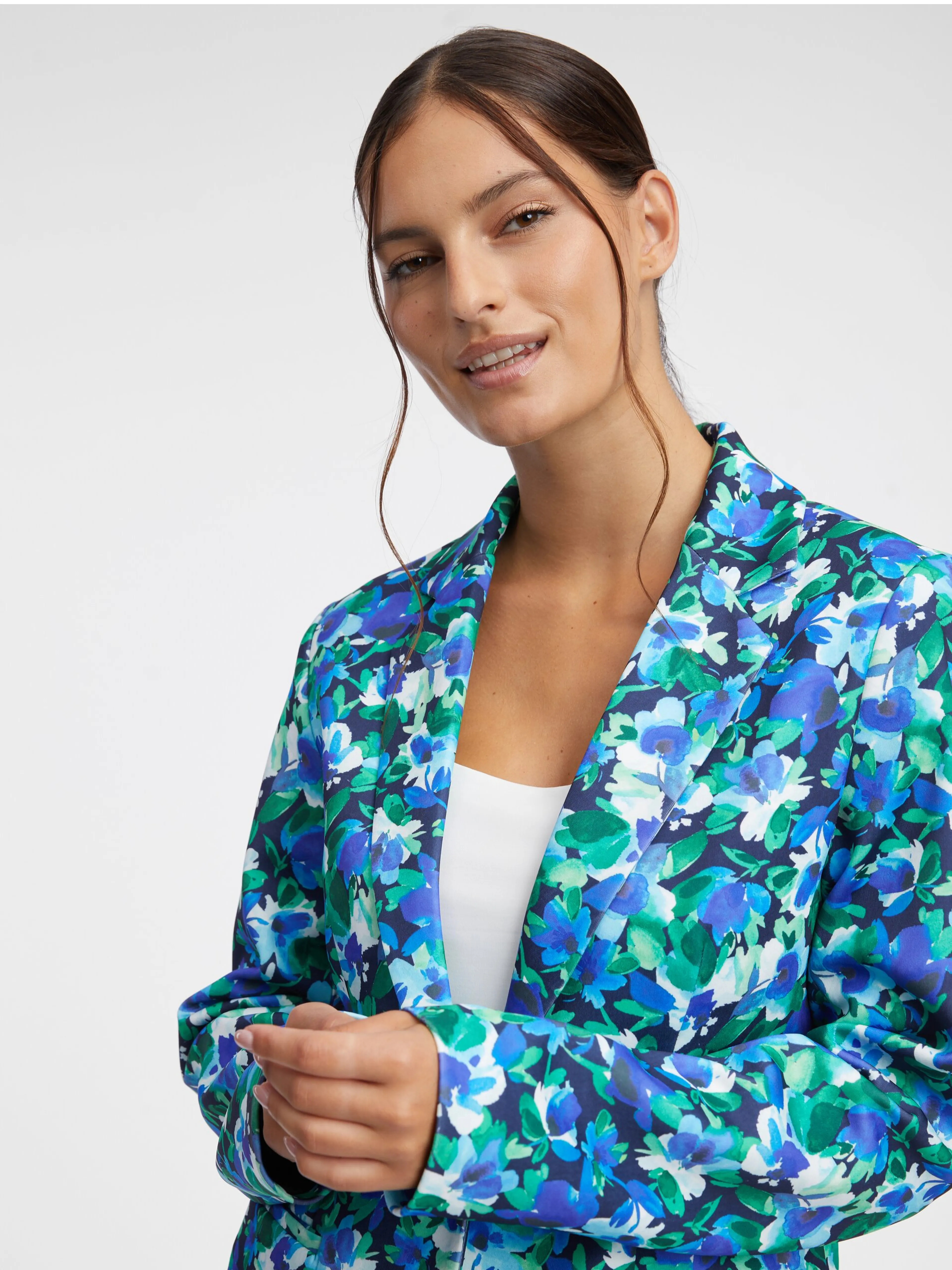 Grüne und blaue mit Blumenmuster Damenjacke ORSAY