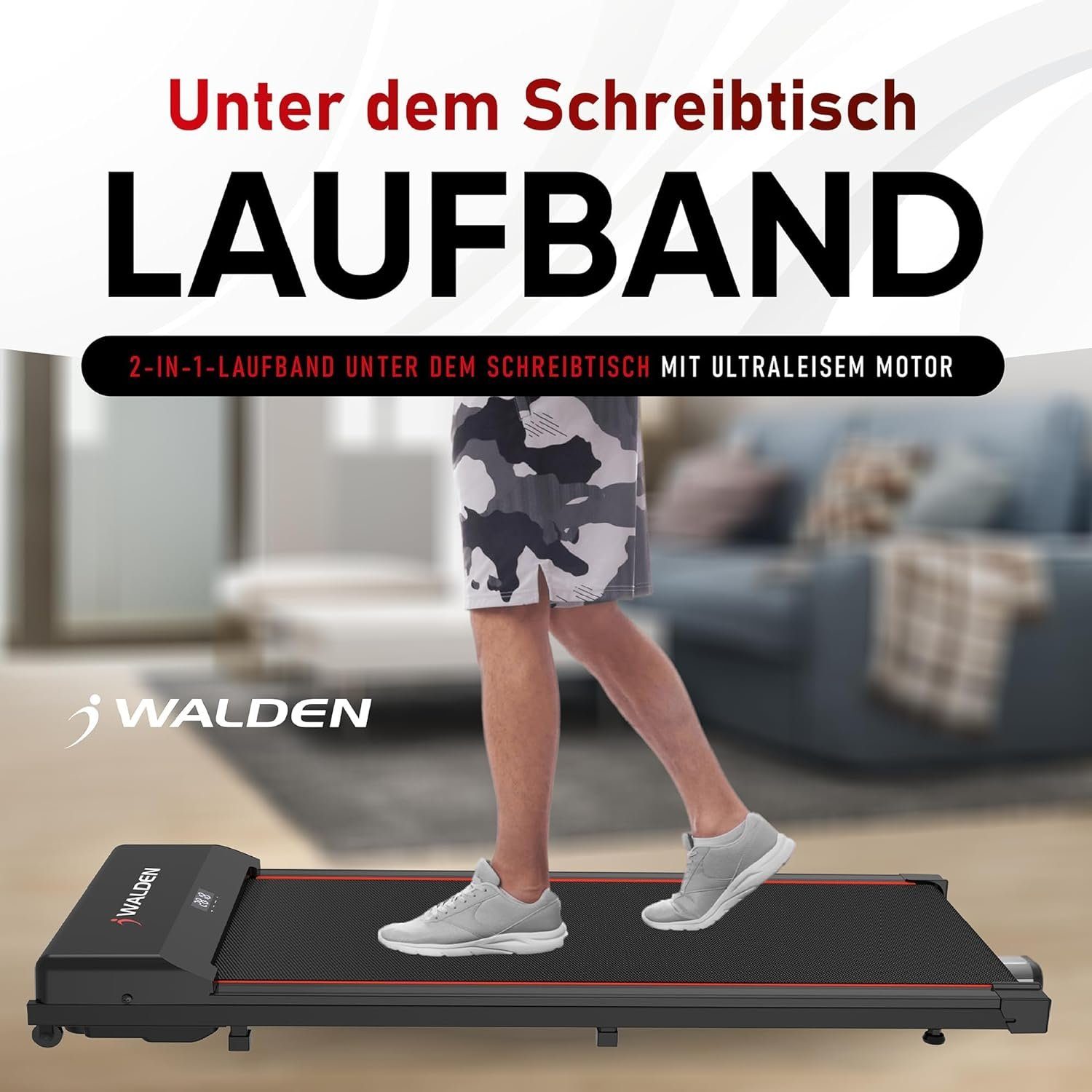 MAXXUS Laufband, Walking Pad Gewicht 100 kg 0.75 PS 1-6km/h Ultraflach Walking Pad Unte