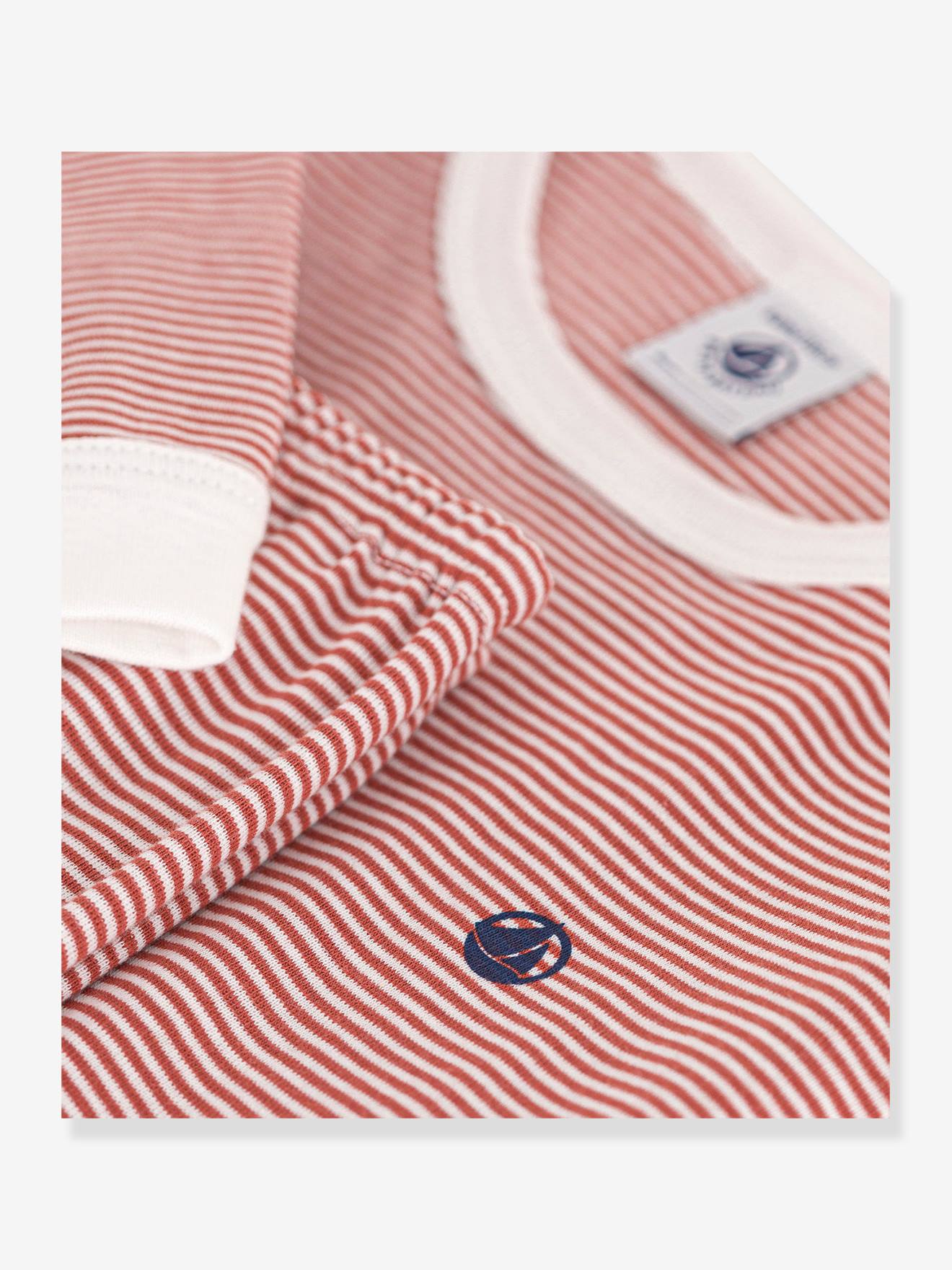 Petit Bateau Geringelter Kinder Schlafanzug PETIT BATEAU - rot gestreift