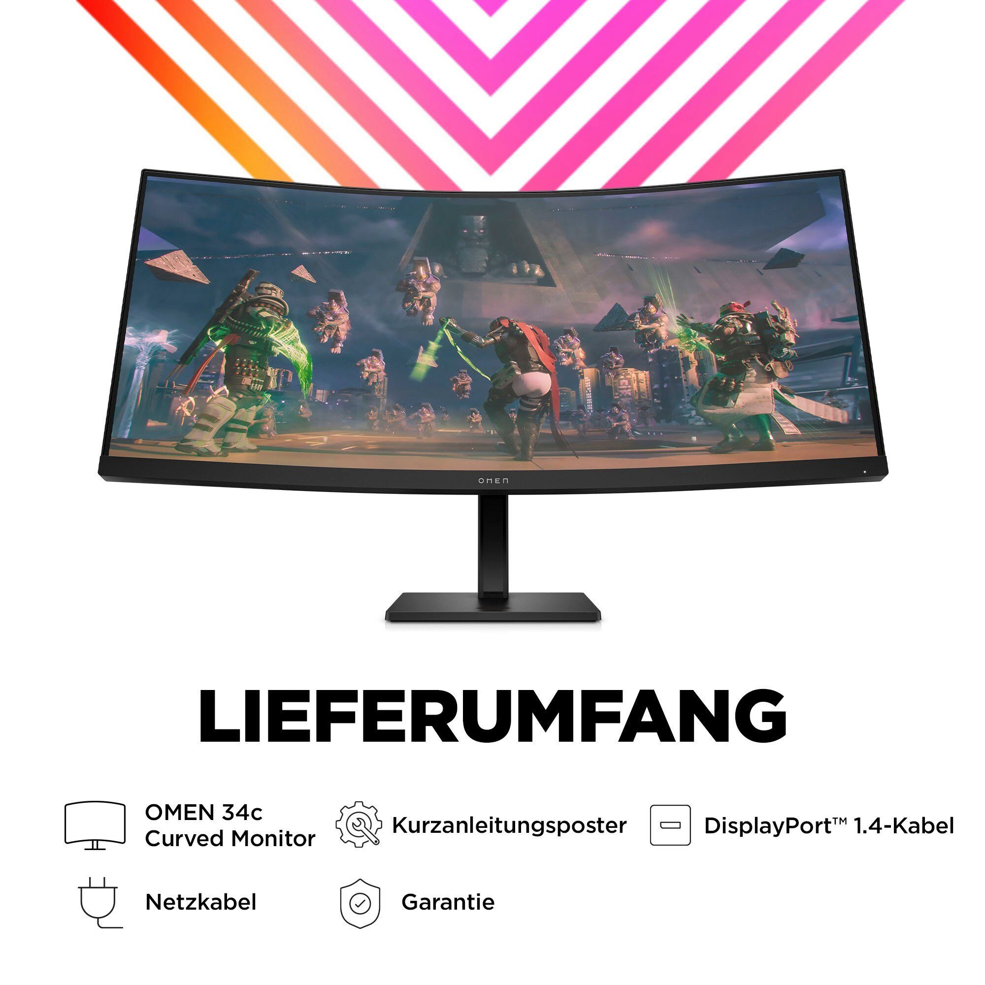 HP OMEN 34c (HSD-0159-A) Curved-Gaming-Monitor (86,4 cm/34 