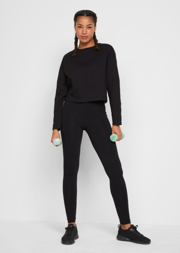 Sport-Leggings aus Bio-Baumwolle, knöchelfrei (2er Pack)