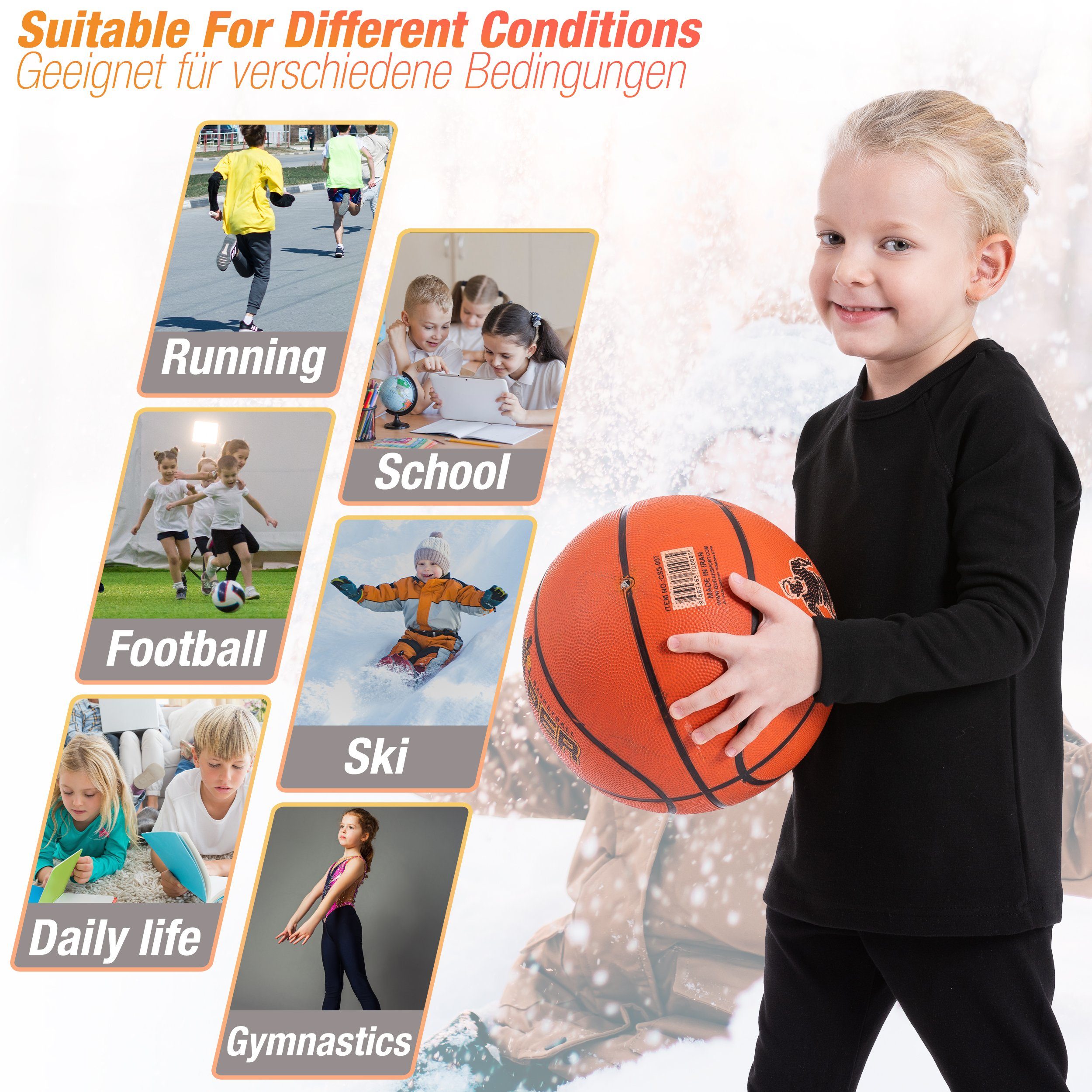 LOREZA Thermounterhemd 2 Kinder Jungen Mädchen Thermounterwäsche Langarm (2-St) FLEECE INNENFUTTER Angeraute Innenseite für ein flauschiges und wärmendes Wohlgefühl
