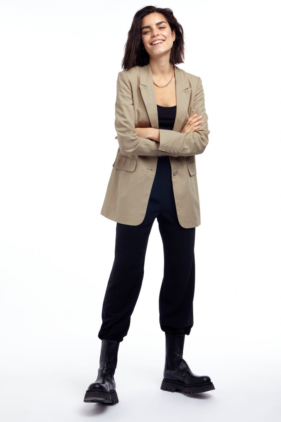 Lisa long linen blazer