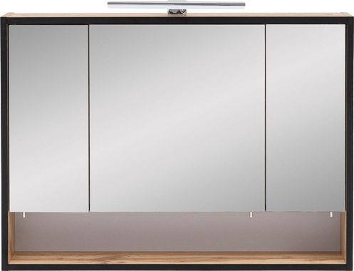 Schildmeyer Spiegelschrank Maxima Breite 80 cm, 3-türig, LED-Beleuchtung, Schalter-/Steckdosenbox