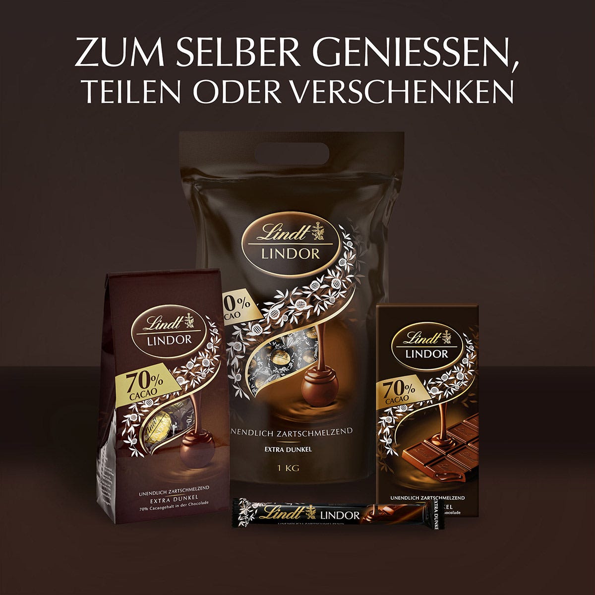 LINDOR Kugel Beutel Extra Dark 70%, 1000g