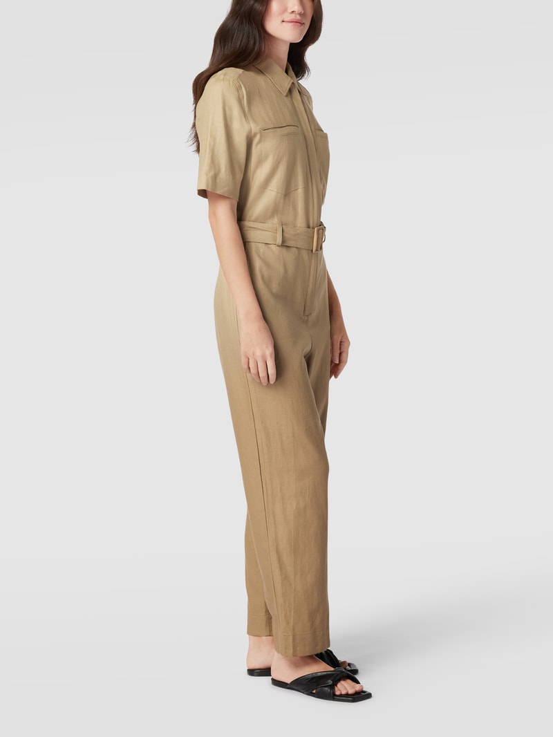 Jumpsuit mit Taillengürtel in sand