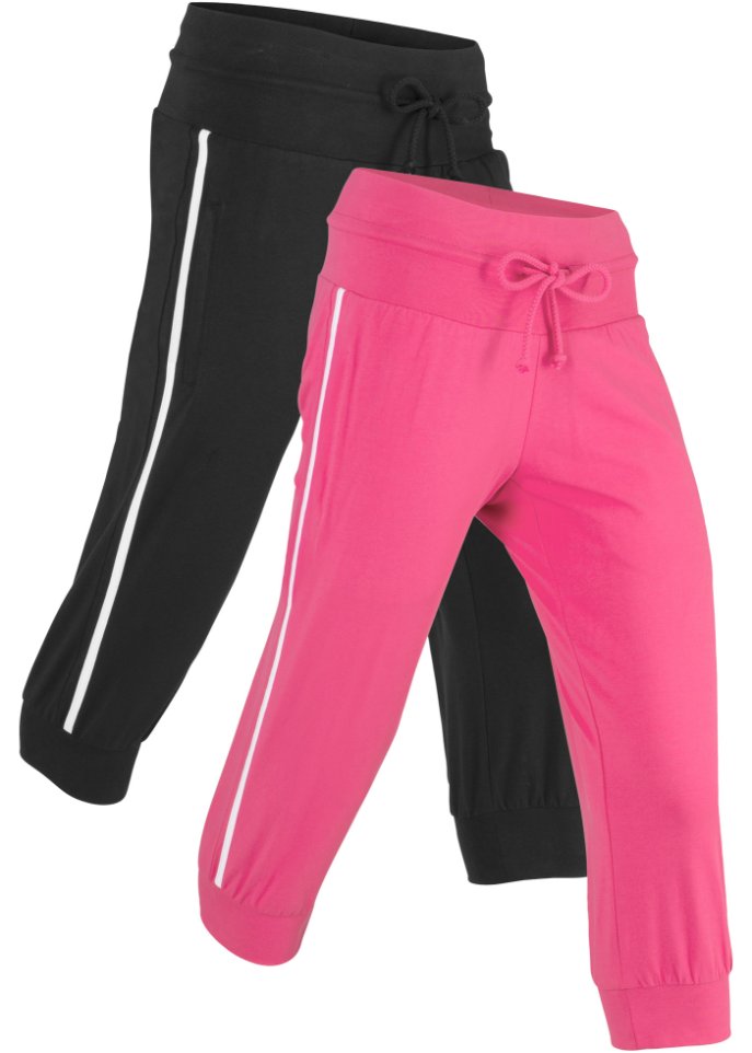 Jogginghose aus Baumwolle (2er Pack), Capri-Länge