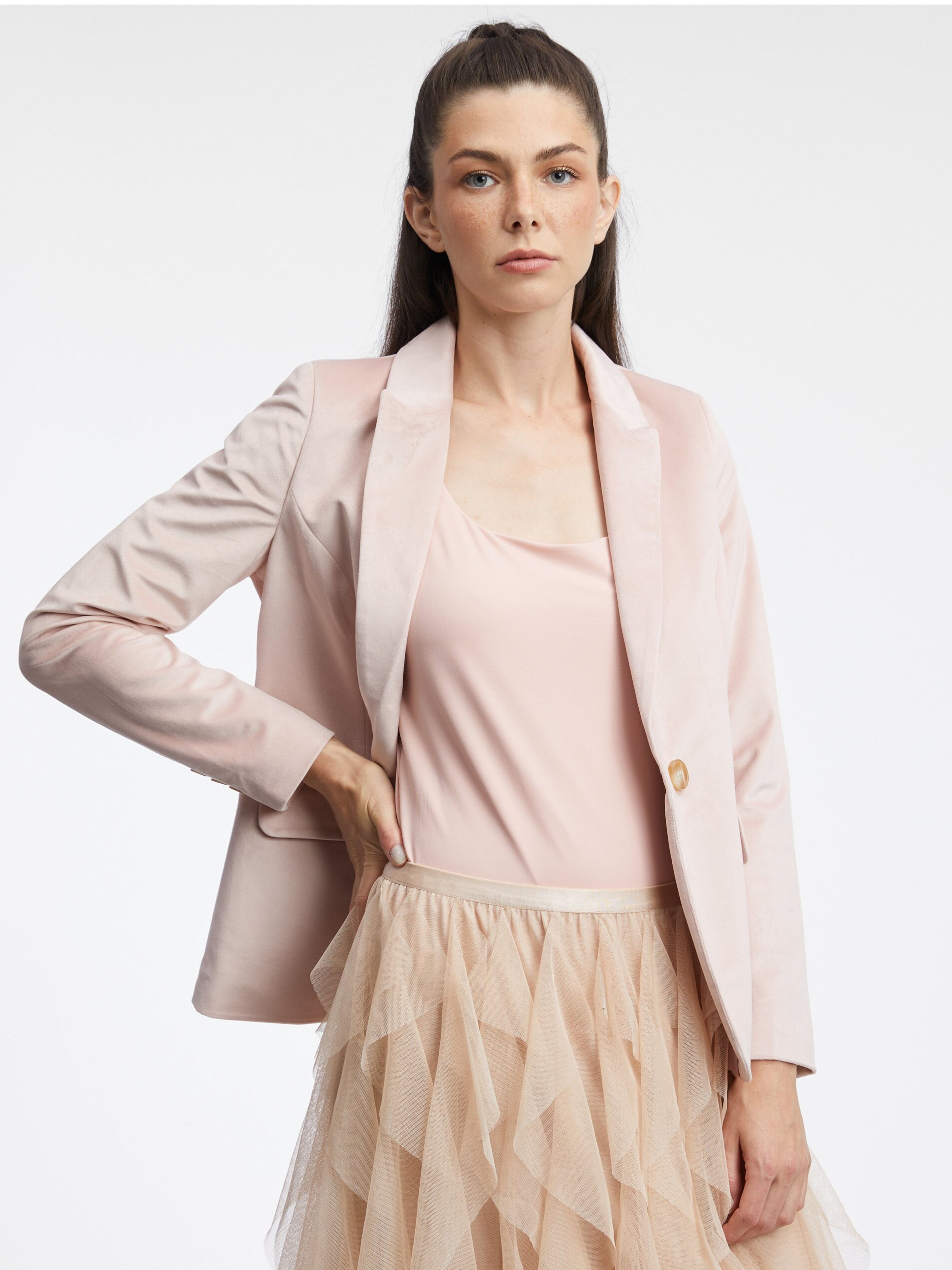 Hellrosa Damen-Samtjacke ORSAY