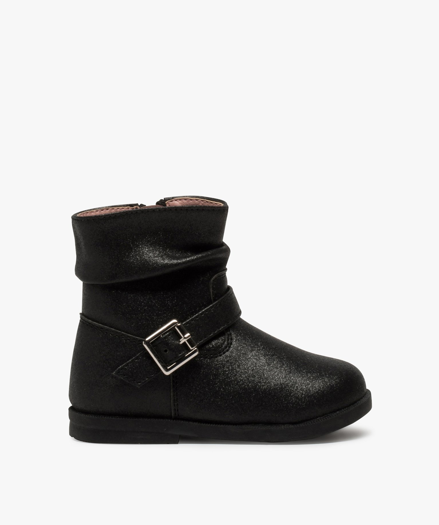 Bottines bébé fille irisées avec boucle métallique noir | GEMO