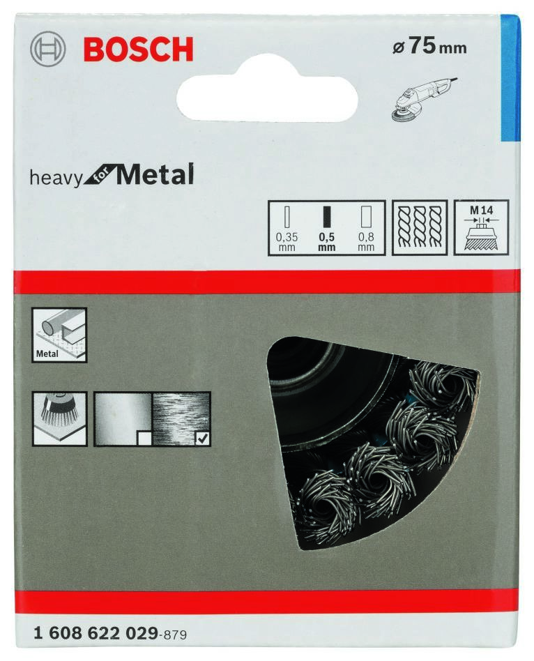 Bosch Blue Zubehör 1608622029 Drahtbürste 75 mm geflochten M14