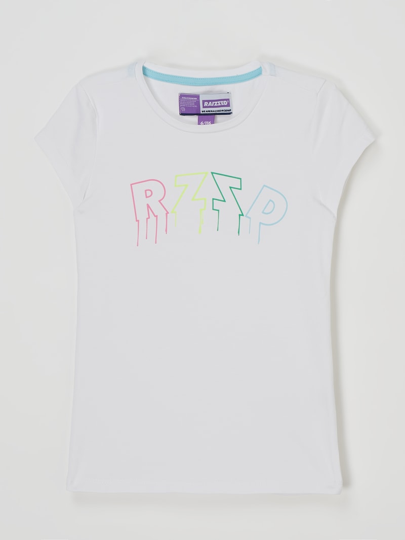 T-Shirt mit Logo-Print Modell 'Tulum' in weiß