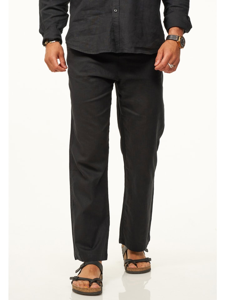 DAILY COTTON Leinenhose - für Herren aus 100% Leinen luftige Sommerhose in Schwarz günstig kaufen
