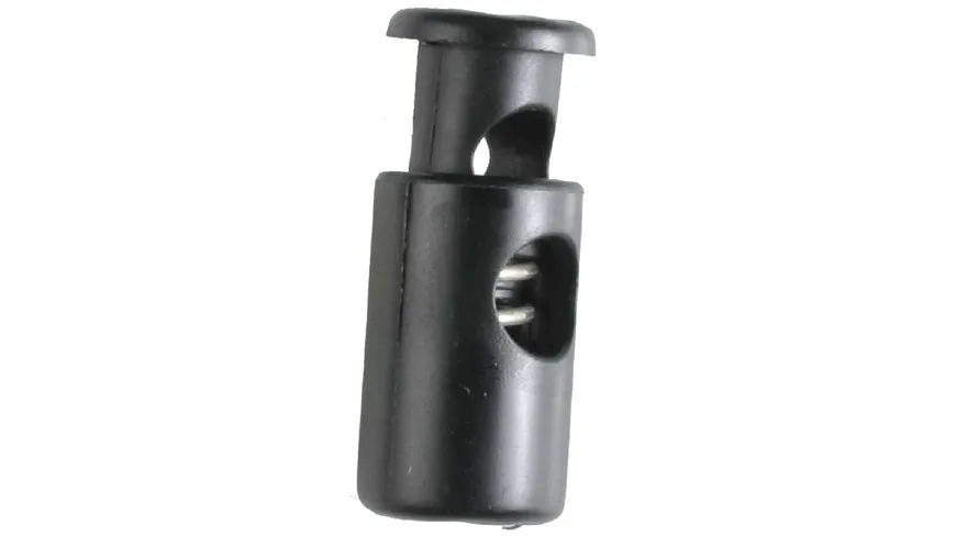 Dill Kordelstopper mit Feder schwarz 23mm 2er Pack schwarz