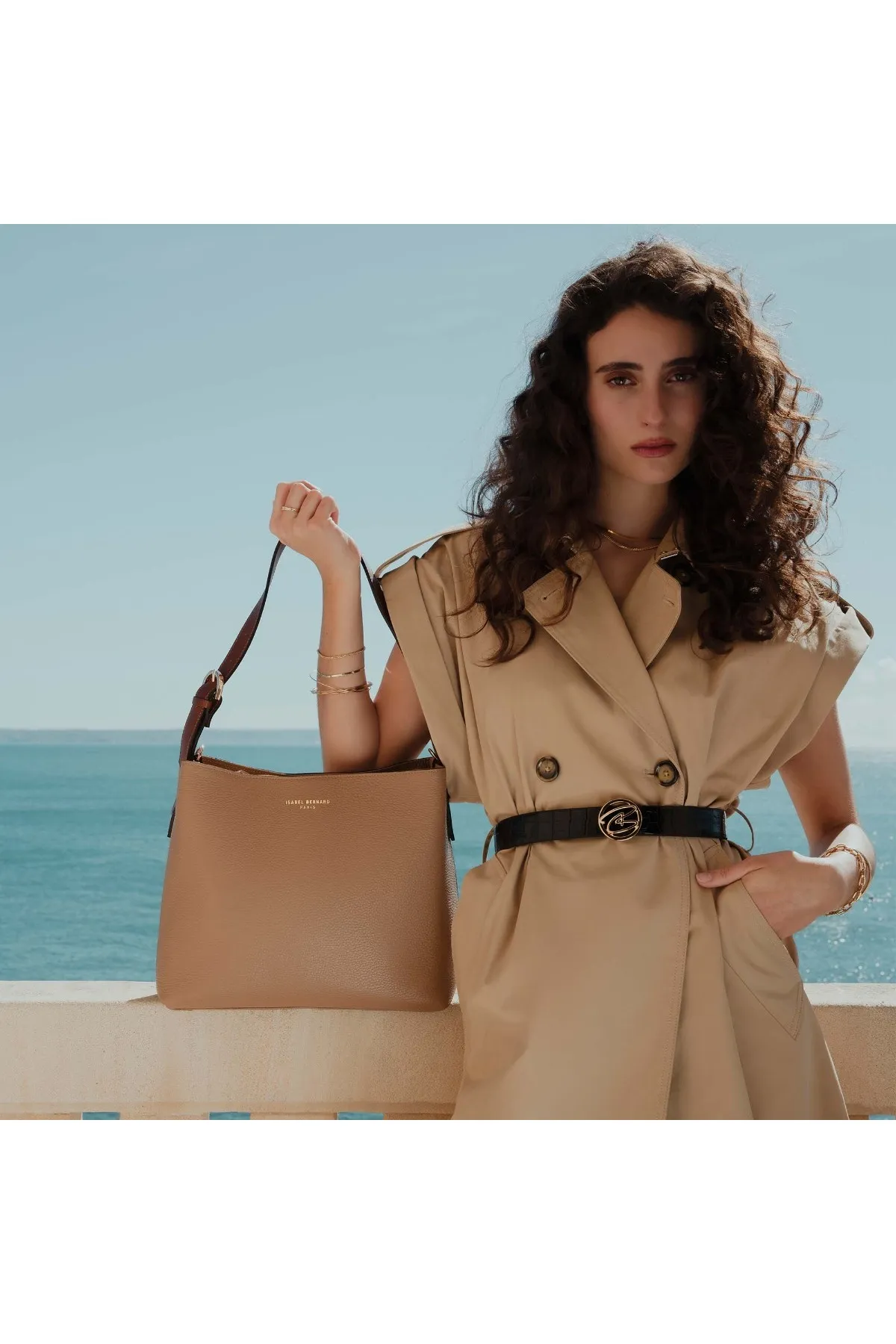 Isabel Bernard  Isabel Bernard Honoré Schultertasche beige