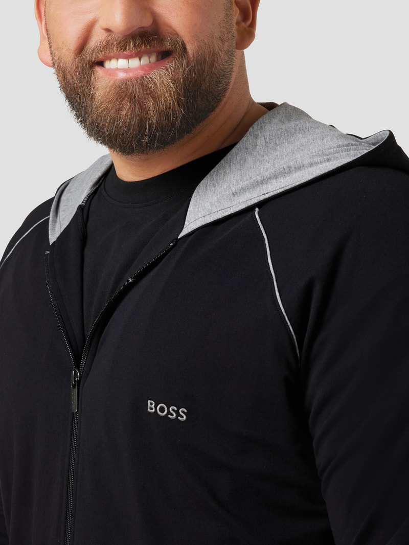 PLUS SIZE Sweatjacke mit kontrastiven Details in schwarz