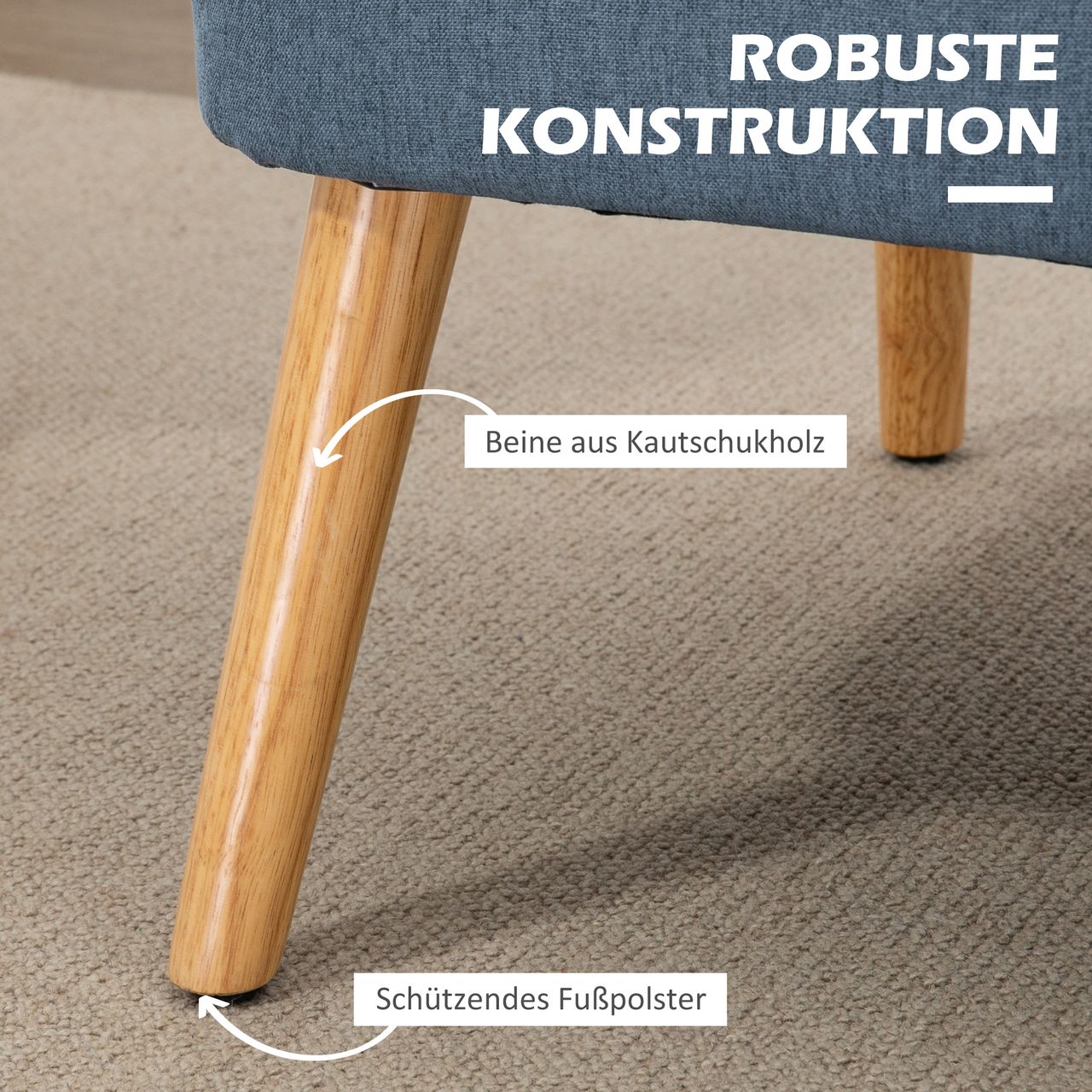 HOMCOM Sofa 2-Sitzer Stoffsofa Couch Polstersofa Loungesofa breit Hellgrün
