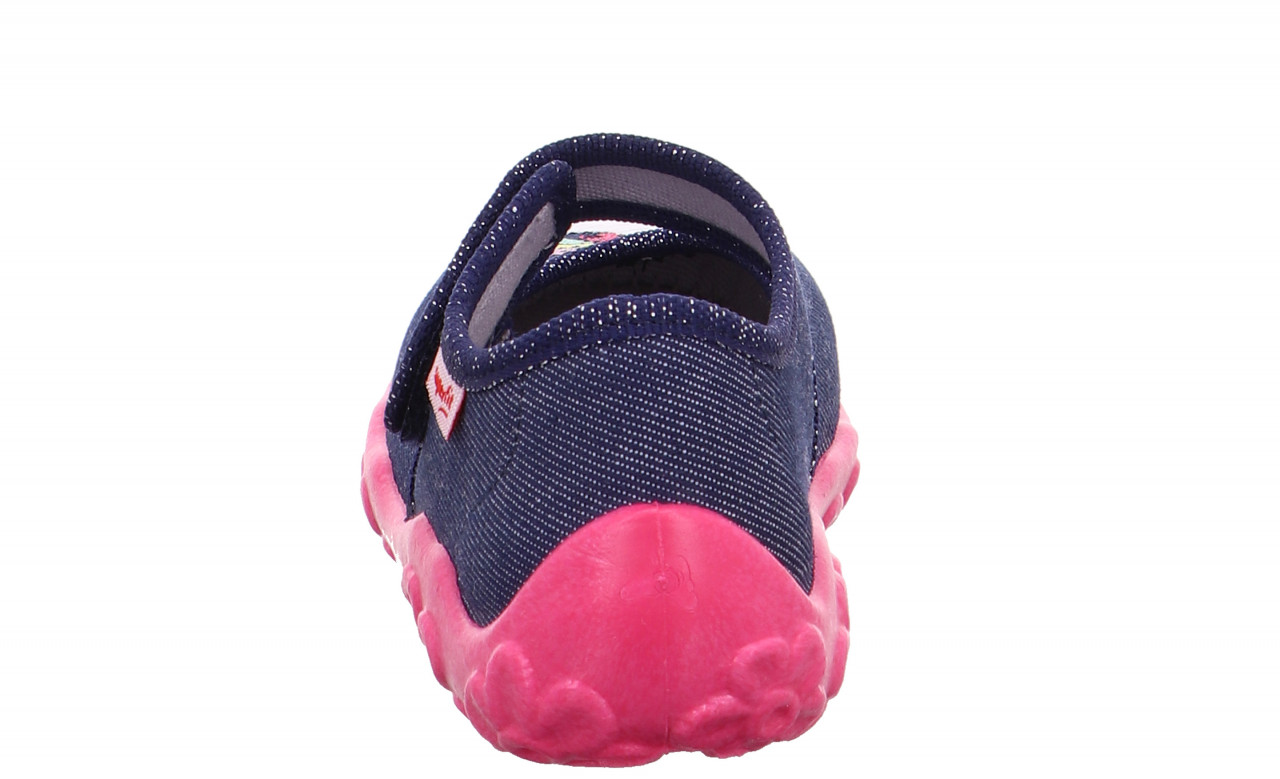 BONNY - Blau/Pink Hausschuh mit Klettverschluss