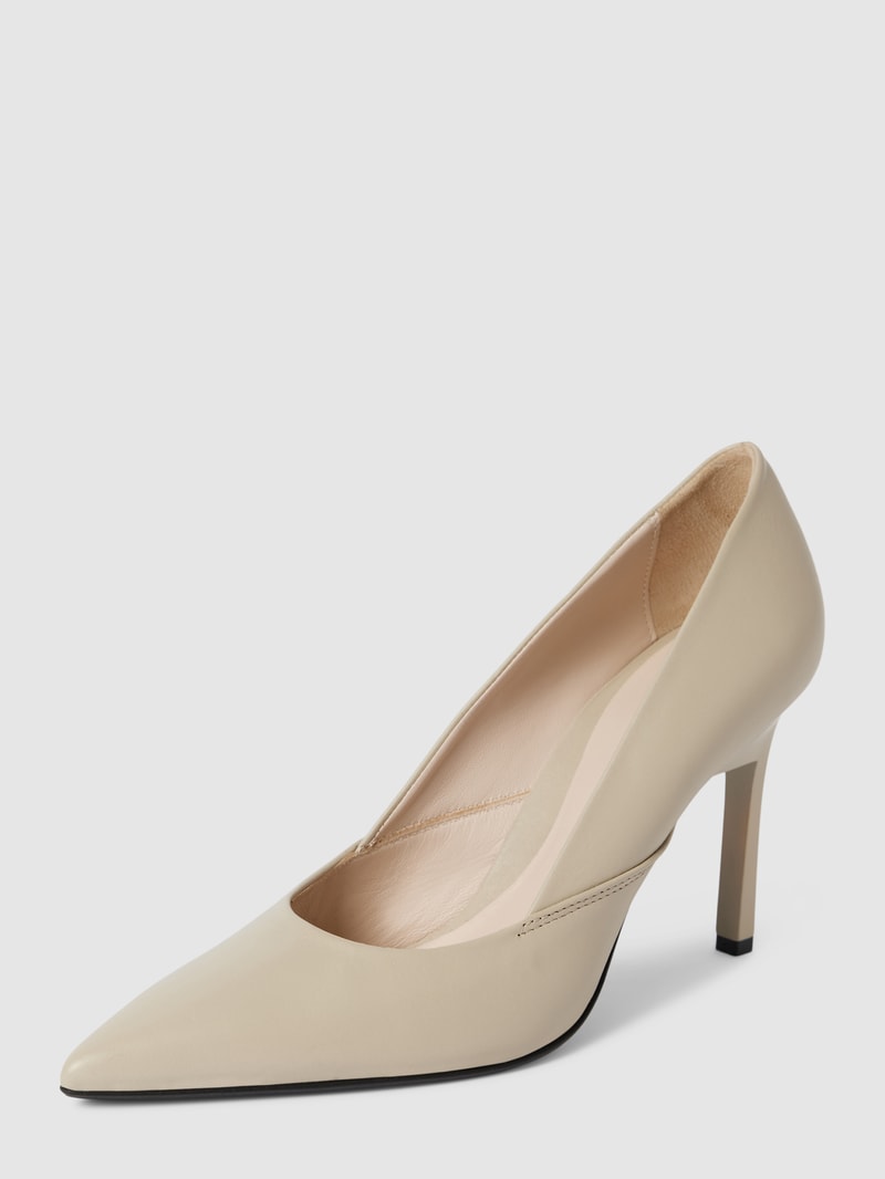 Pumps aus Leder mit spitzer Form in beige