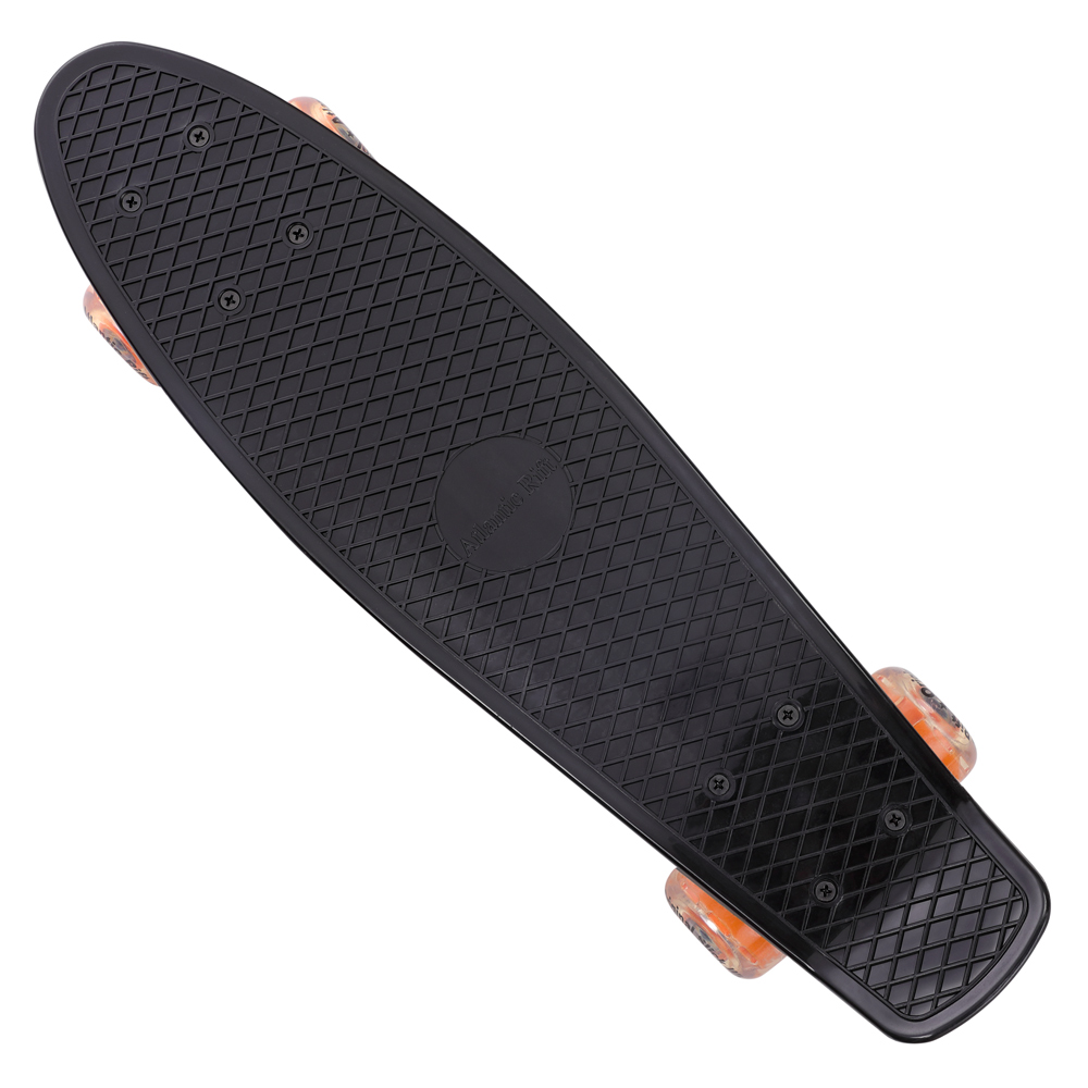 Casaria Spielwerk® Retro Skateboard Schwarz/Orange mit LED