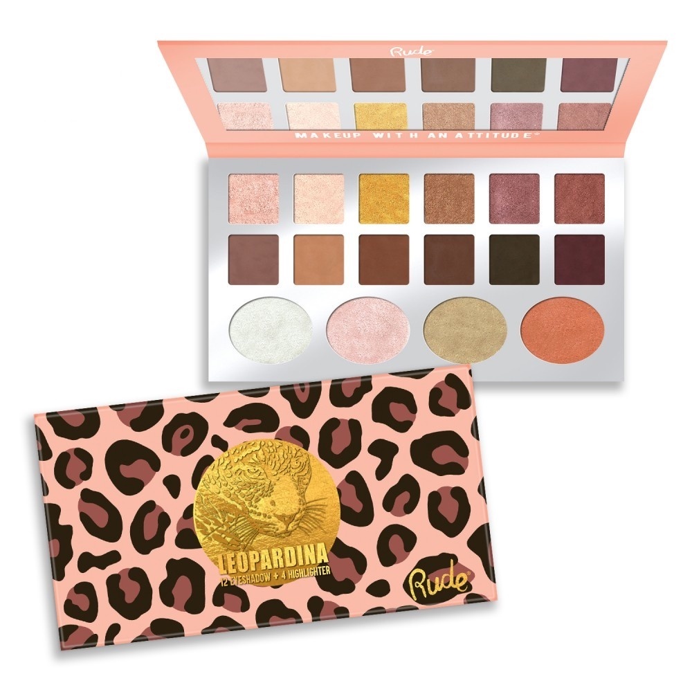 Rude Cosmetics RUDE Leopardina 12 Eyeshadow + 4 Highlight Palette fard à paupières