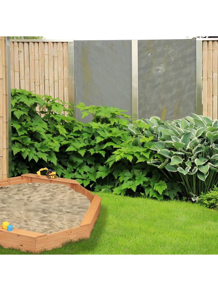 relaxdays Sandkasten in Natur - (B)160 x (H)22,5 x (T)160 cm günstig kaufen onesize