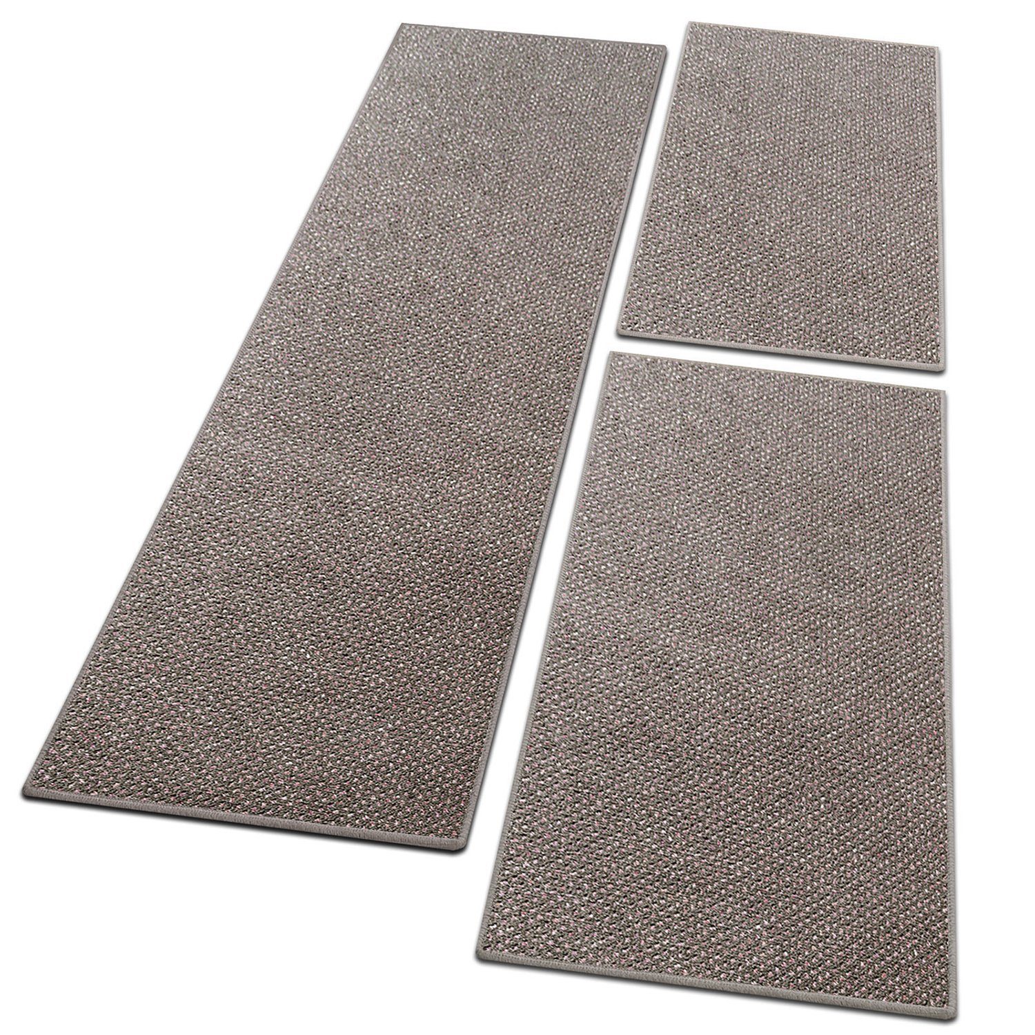 Bettumrandung Ponto Beige, 3 Größen, Bettvorleger Floordirekt, Höhe 6.5 mm, (3-tlg)