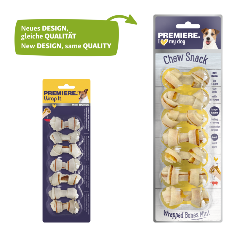 PREMIERE Snacks PREMIERE Huhn Wrapped Mini Bones, 84 g