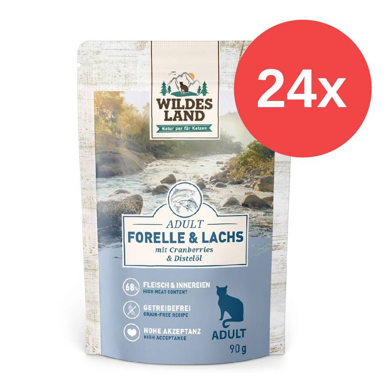 Sparpaket Wildes Land Adult Cat 24 x 90 g zu TOP-Preisen | bitiba