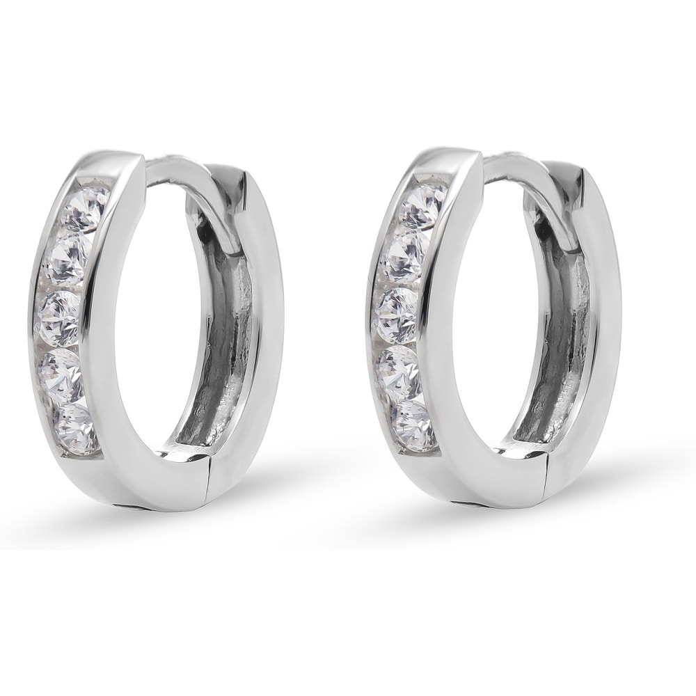 FAVS Créoles 375 Or blanc Boucles d'oreilles