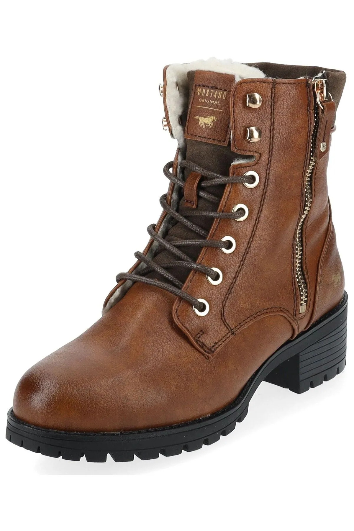 Mustang  Stiefelette - Braun - Blockabsatz