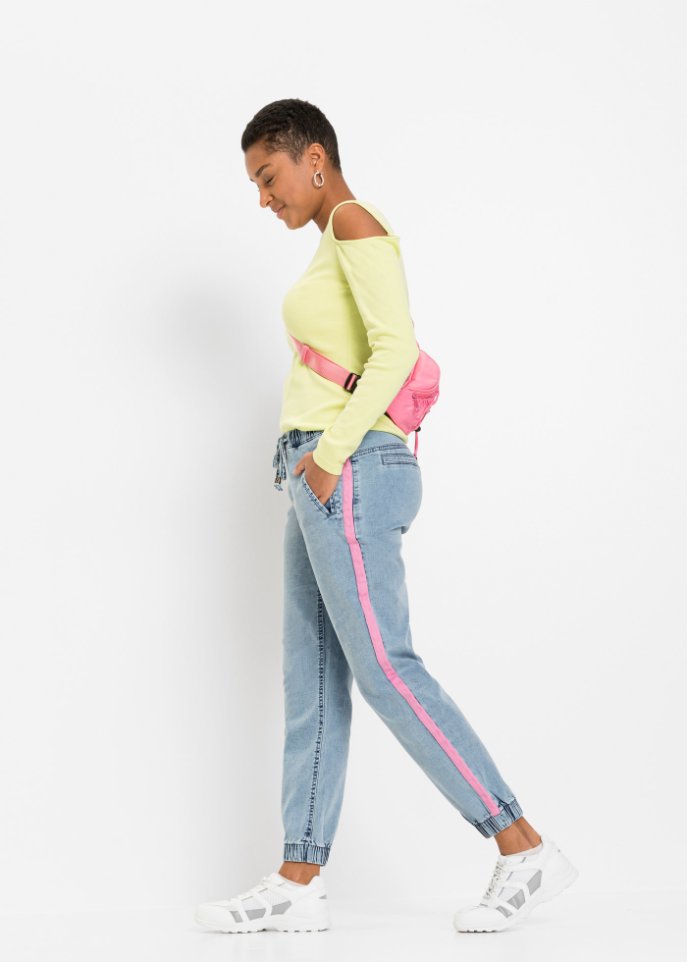 Lässige Jeans mit Kontraststreifen