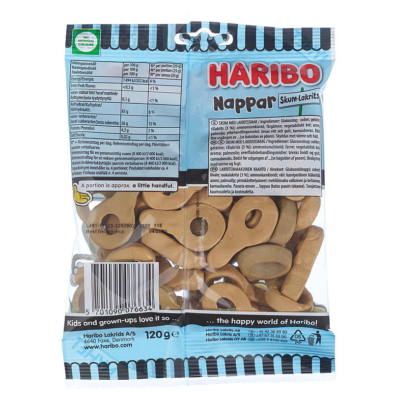 Haribo Nappar 120 skum lakris Haribo